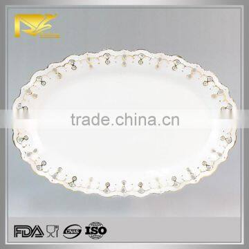 Factory direct ceramic bulk dinner plates, italian ceramic dinner plates, oval plate