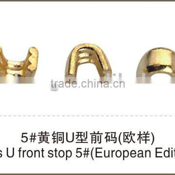 BRASS NO.5 U-SHAPED TOP STOP EUROPEAN STYLE zipper garment accessories