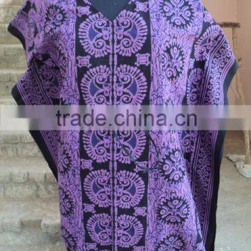 Boho Kauten Kaftans / Vestidos plus size noche / 2015 v-neck girls wear cotton cambric kaftan