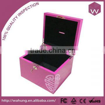 Quality High Glossy Locked Wooden Money Box for Gift photo-4