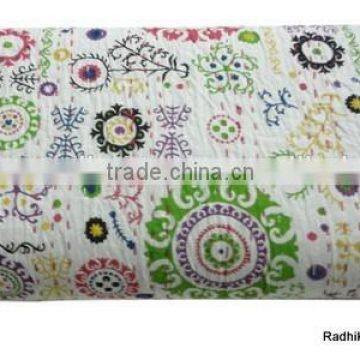 RTHKG-50 Colorful Designer Pure 100% Cotton kantha Gudari Home Decor Patchwork Bedspread Double / Single Bed Throws Jaipur