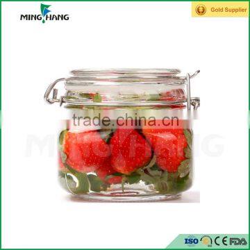 Clear Glass Canister Round Glass Clip Lid Jars Airtight Glass Storage Jar 200ml