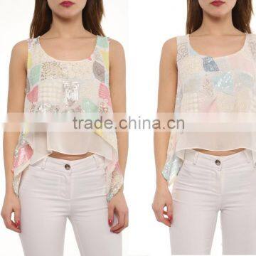 wholesale women blouses with sequins summer 2016 made in Turkey