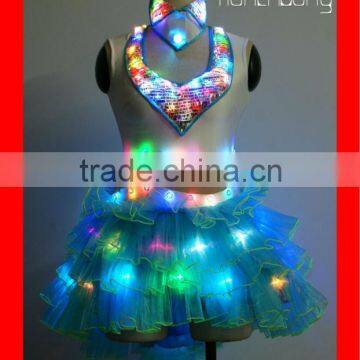 Programmed LED light sexy belly dance skirt