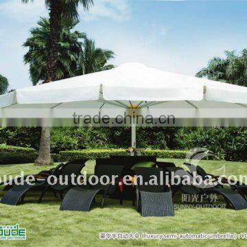 Semi-automatic luxury garden sun parasol umbrella