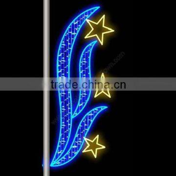 High Quality Pure White Outdoor Decoration With Stars 3d Led Street Pole Motif Light photo-6