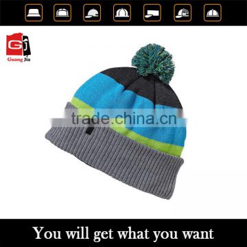 Cheap wholesale OEM fashion fold up warm knitted hat beanies