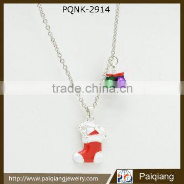 2015 Latest design trendy enamel christmas pendant necklace