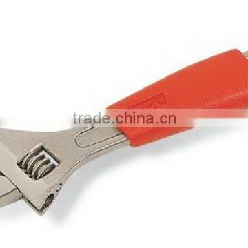 Adjustable Wrench Nickle-Plated PVC Handle Red