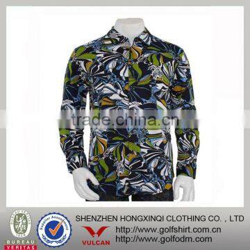 High Quality 100% Polyester Fabric Casual Men Sublimation Shirts Long Sleeve