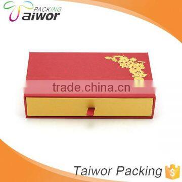 Custom Logo Gold Stamping Drawer Fabric Fancy Paper Red Packet Box With Lid Ribbon photo-3