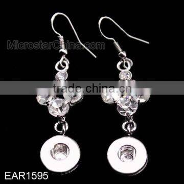 Copper Base Dangle DIY Rhinestone Button Earring photo-2