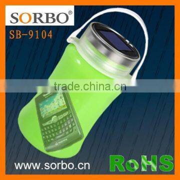 SORBO Popular Camping Equipment Solar Rechargeable Lantern With Waterproof Storage Bottle