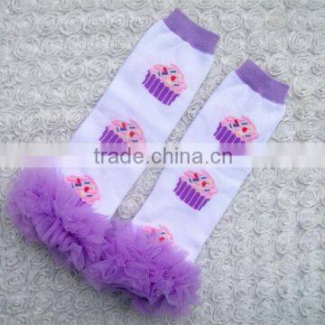 KP-LWR040 Purpel lace cartoon printed baby toddler legging kids leg warmer 2015