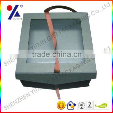 Hot sell cardboard packaging /pvc window/silk ribbon/Free sample