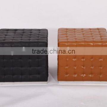 Colored custom design handmade italian leather ottoman cheap for sale                        
                                                Quality Choice