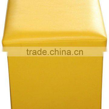 Yellow PVC Leather china ottoman