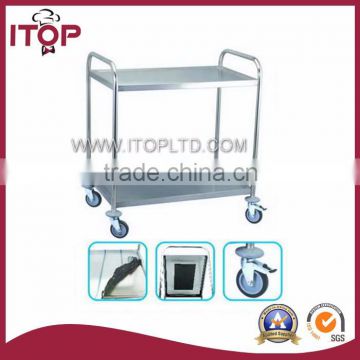 Two-layer Stainless Steel Dining 2 tier trolley