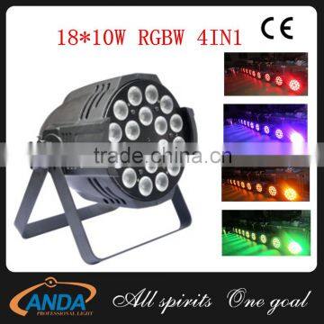 Hot Sale!!! High Quality Anda 18pcs 10 watt RGBW 4IN1 Par Can Light/Disco DJ Light