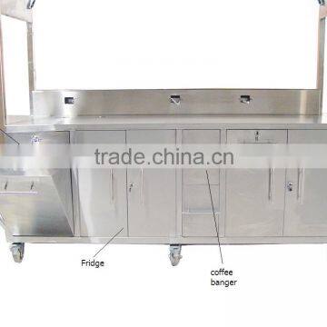 Factory Price Stainless Steel Mobile Espresso Coffee Cart photo-5