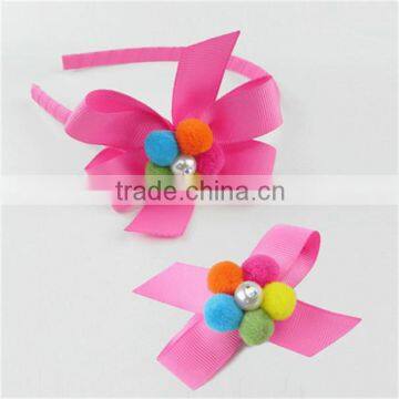 Funny Cheap Custom Nice Kid's Elastic Ribbon Flower Hair Band