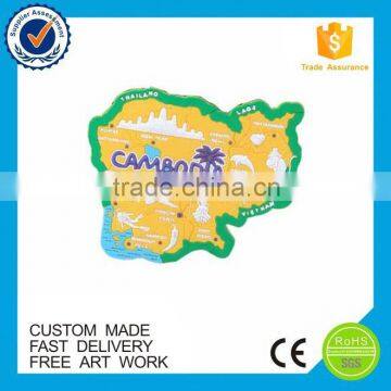 2D Cheap Map design Souvenir Soft PVC Fridge Magnets