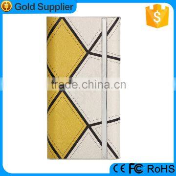 used mobile phones wallet style leather shell ultra slim power bank 12000mah