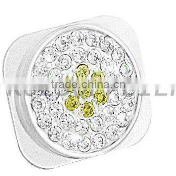 Luxury parts for iPhone 5 home botton key with Silver &Yellow diamond