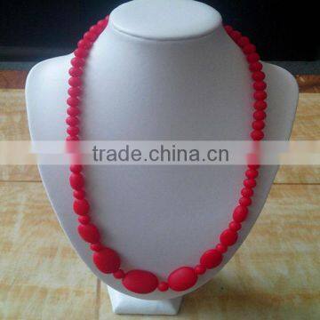 BPA free & Food grade chewable silicone bead necklace,chewable silicone necklace,beads chewable necklace