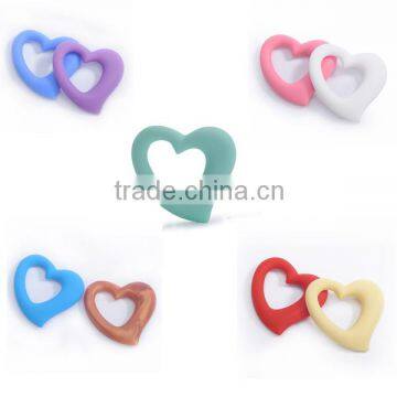 Chewing Silicone Pendant Heart Cheapest Teething Silicone Pendant Wholesale Jewelry Pendant