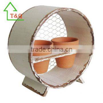 White Wash Wall Mount Herb Planter Flowers Plants Distressed Wood Window Box