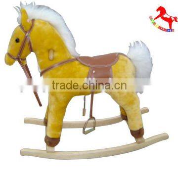 wholesale high quality Custom Music large Plush Rocking Horse with foamed mould