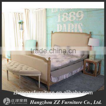 Americal style solid wooden frame living room fabric cover furniture bed furniture