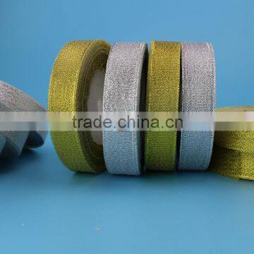 Silver And Gold Color Glitter Metallic Ribbon