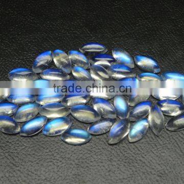 Natural Rainbow Moonstone Marquise Cabochon 8x4mm, Fine Gemstone for Silver Jewelry