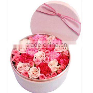 Round Fabric Flower Boxes With Ribbon Bowknot photo-2