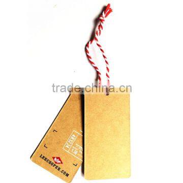 custom printing brown paper hanger tag for garment