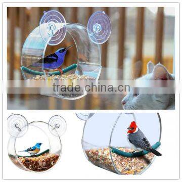 custom acrylic Circular Bird Feeders on window