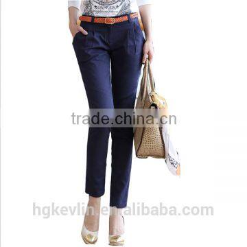 Fashion high quality cheap OEM women's cotton long pants trousers wholesale