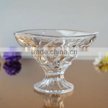 Willow leaf glass ice cream cup with 270ml capacity