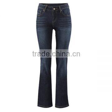 Custom Jeans Pants Fashion Dark Blue Ladies Low Waist Jeans photo-2