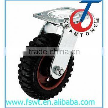 heavy duty fixed slip rotating iron core rubber wheel