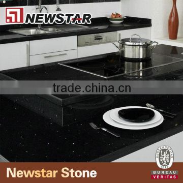 Newstar black quartz worktop,UK standard stone worktop