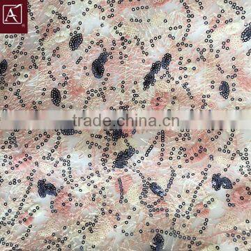 New Design Best Quality 100%polyester Sequined Embroidery Fabric