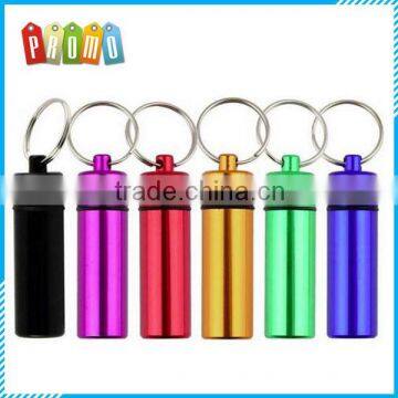 Colorful and mini aluminium pill holder keychain