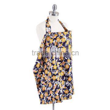 Wide Hooter Hider Made of the Highest Quality Fabric Navy With Flower Printed Baby Nursing Apron