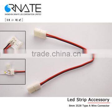 Lowest Price 8mm 2 Pin Connector Adapter for 3528 5050 Single Color LED Strip Light With Cable Wire Solderless