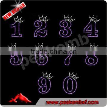 Beautiful numbers rhinestone design templates