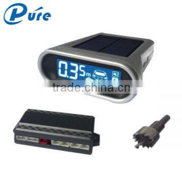 Backup Parking Assist System Car Reverse Parking Sensor LCD Display Solar Energy 4 Sensors Radar Parking