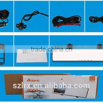 Vasens 168 Rearview Mirror Car DVR 4.3" LCD Hidden Dual Lens HD 720p Cycle Recording Car Dashboard Camera photo-6